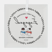 私たちの最初のクリスマス婚約した ガラスオーナメント (裏面)