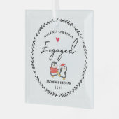 私たちの最初のクリスマス婚約した ガラスオーナメント (正面左)