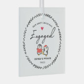 私たちの最初のクリスマス婚約した ガラスオーナメント (正面右)