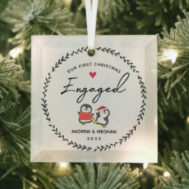 私たちの最初のクリスマス婚約した ガラスオーナメント