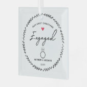 私たちの最初のクリスマス婚約した ガラスオーナメント (正面左)