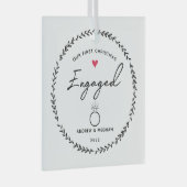 私たちの最初のクリスマス婚約した ガラスオーナメント (正面右)