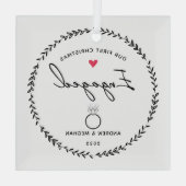 私たちの最初のクリスマス婚約した ガラスオーナメント (裏面)