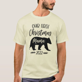 私たちの最初のクリスマス ママベア ファミリーマッチングクリ Tシャツ