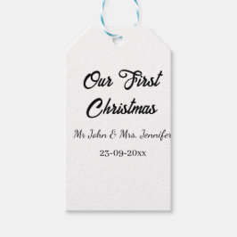 私たちの最初のクリスマス 夫婦の名前と日付 ギフトタグ