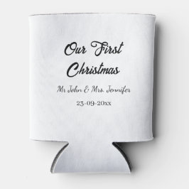 私たちの最初のクリスマス 夫婦の名前と日付 缶クーラー