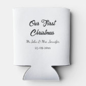 私たちの最初のクリスマス 夫婦の名前と日付 缶クーラー (裏面)