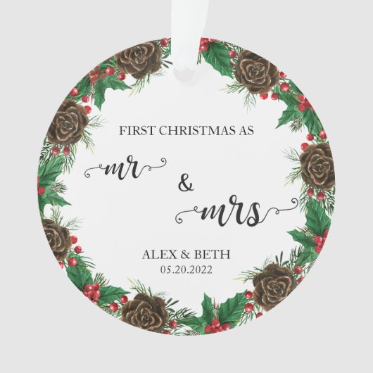 私たちの最初のクリスマス 婚約 オーナメント (正面)