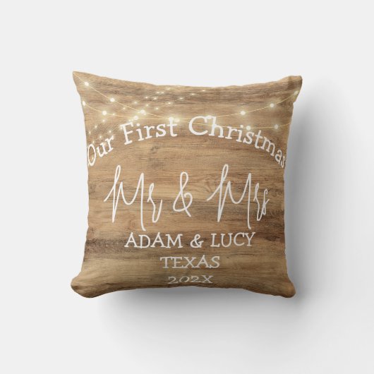 私たちの最初のクリスマス 新婚夫婦の木 クッション (正面)