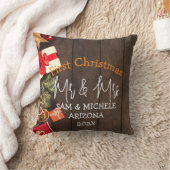 私たちの最初のクリスマス 新婚夫婦の木 クッション (ブランケット)