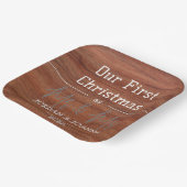 私たちの最初のクリスマス 新婚夫婦の木 ペーパープレート (傾斜あり)