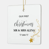 私たちの最初のクリスマス 結婚 セラミックオーナメント (左)