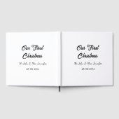 私たちの最初のクリスマス Mr と Mrs カップル名 日付 ゲストブック (全面)