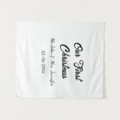 私たちの最初のクリスマス Mr と Mrs カップル名 日付 タペストリー (正面(横))