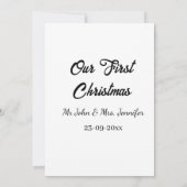 私たちの最初のクリスマス Mr と Mrs カップル名 日付 招待状 (裏面)