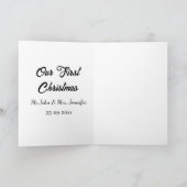 私たちの最初のクリスマス Mr + Mrs カップル 名前 + 日付 カード (内部)