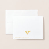 私たちの最初のノールホリーベリークリスマス金ゴールド 箔カード (裏面封筒付き)