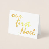 私たちの最初のノールホリーベリークリスマス金ゴールド 箔カード (正面)