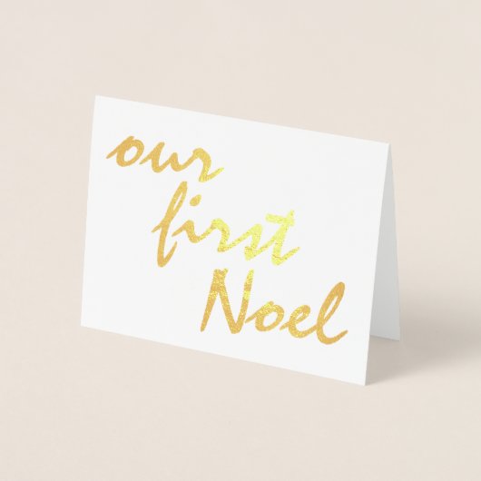 私たちの最初のノールホリーベリークリスマス金ゴールド 箔カード (正面)