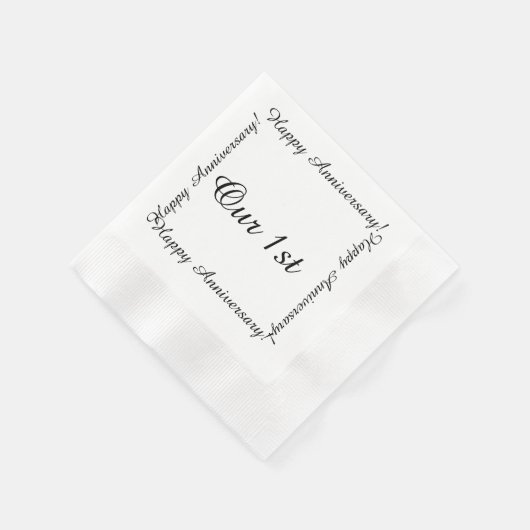 私たちの最初のハッピーアニバーズ 縁ありカクテルナプキン (角)