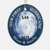 私たちの最初のハリケーンリー名前をカスタムする セラミックオーナメント (左)