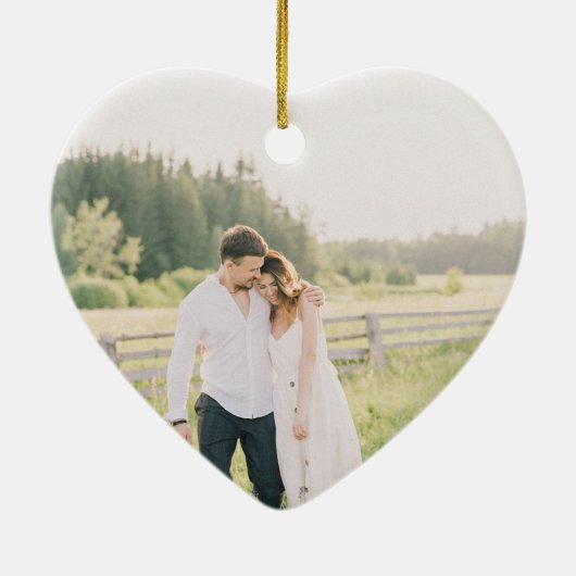 私たちの最初のバレンタインデーの贈り物 |写真パーソナライズされた セラミックオーナメント (裏面)