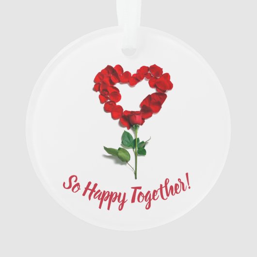 私たちの最初のバレンタインデーパーソナライズされたオーナメント オーナメント (裏面)