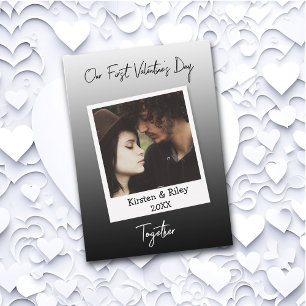 私たちの最初のバレンタインデーパーソナライズされたレトロ カード