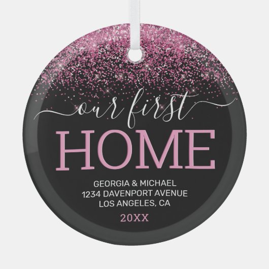 私たちの最初のホームクリスマスガラスオーナメント ガラスオーナメント (正面)