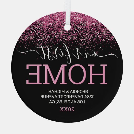 私たちの最初のホームクリスマスガラスオーナメント ガラスオーナメント (裏面)