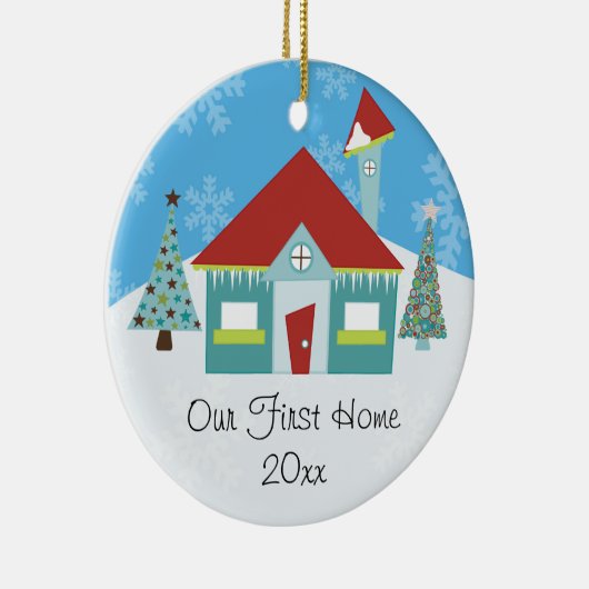 私たちの最初のホームクリスマス セラミックオーナメント (右)