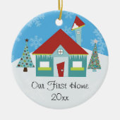 私たちの最初のホームクリスマス セラミックオーナメント (正面)