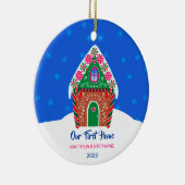 私たちの最初のホームジンジャーブレッドハウスブエレガントルー セラミックオーナメント (右)