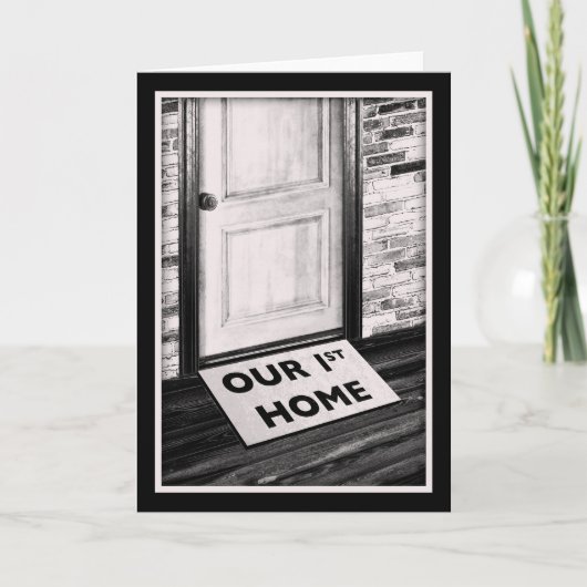 私たちの最初のホームドアマット写真 カード (正面)