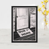 私たちの最初のホームドアマット写真 カード (黄色い花)