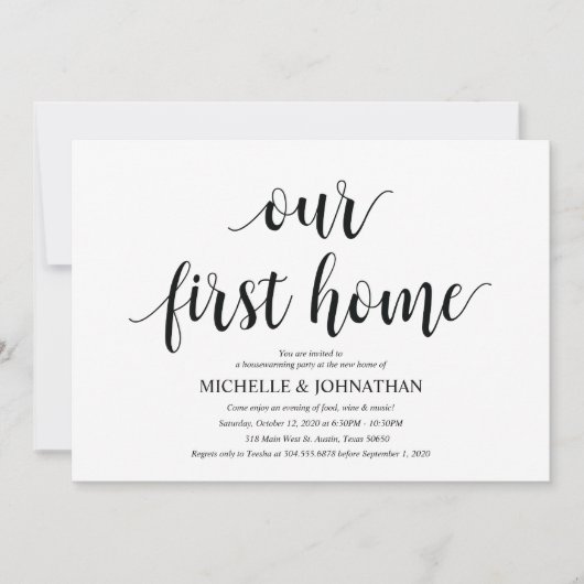 私たちの最初のホーム引っ越し祝いパーティーパーティの招待状カード 招待状 (正面)