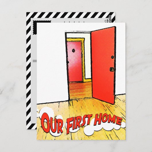 私たちの最初のホーム漫画ドア ポストカード (正面/裏面)