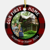 私たちの最初のホーム（あなたの写真）2つの写真の両面 セラミックオーナメント (正面)