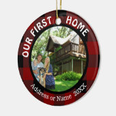 私たちの最初のホーム（あなたの写真）2つの写真の両面 セラミックオーナメント (左)