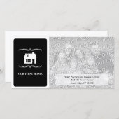 私たちの最初のモダン家（白黒） 案内状 (正面/裏面)