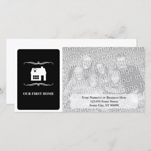 私たちの最初のモダン家（白黒） 案内状 (正面/裏面)