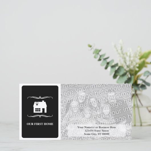 私たちの最初のモダン家（白黒） 案内状 (スタンド正面)