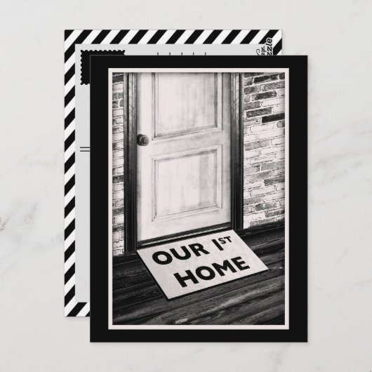 私たちの最初の家の玄関マット写真 ポストカード (正面/裏面)