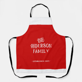 私たちの最初の家へ ようこそ タイポグラフィー 赤 白 エプロン