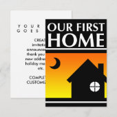 私たちの最初の家モダン（日の出） 招待状 (正面/裏面)