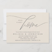 私たちの最初の家、コージーで愛らしい新築パーティー 招待状 (正面)