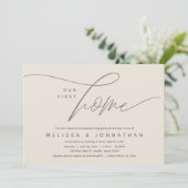 私たちの最初の家、コージーで愛らしい新築パーティー 招待状 (スタンド正面)