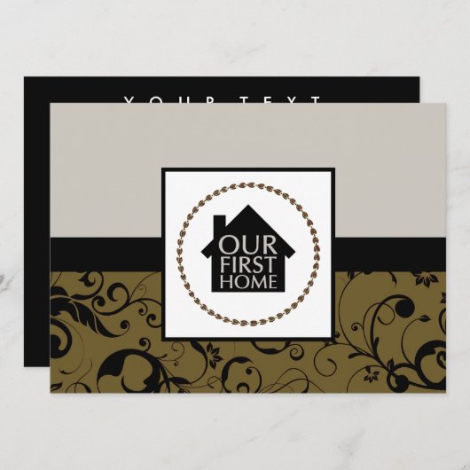 私たちの最初の家(ダマスク) 招待状 (正面/裏面)