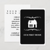 私たちの最初の家（モノクロ） 招待状 (正面/裏面)