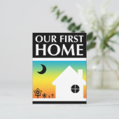 私たちの最初の家（虹の夕日） ポストカード (スタンド正面)